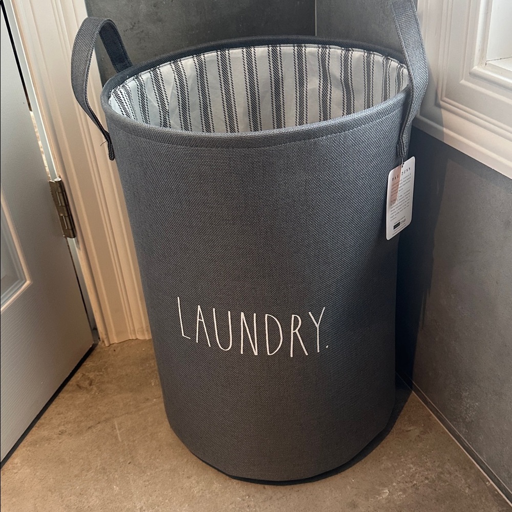 Rae Dunn Collapsible LAUNDRY Hamper Basket Bin New